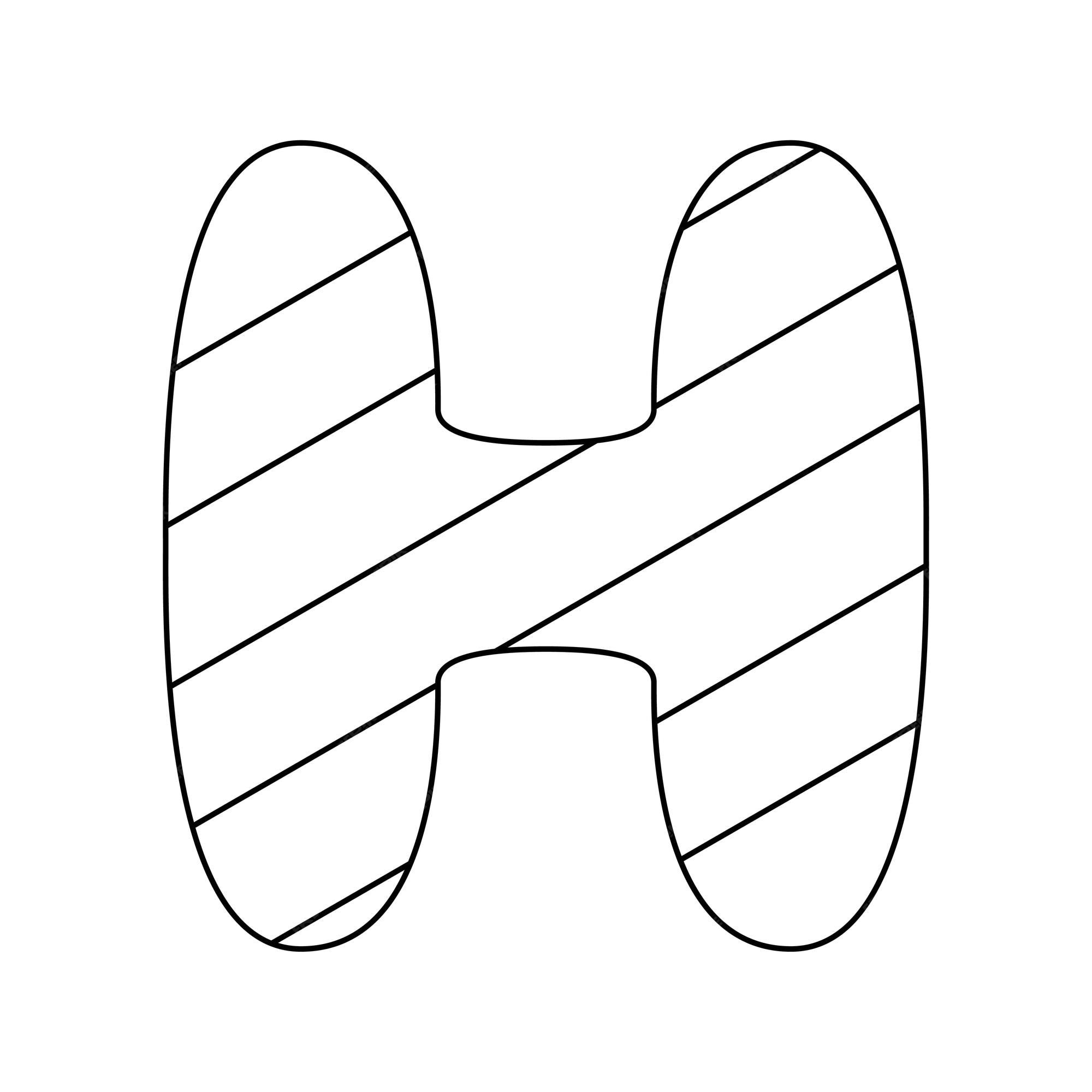 Premium vector coloring page with letter h for kids