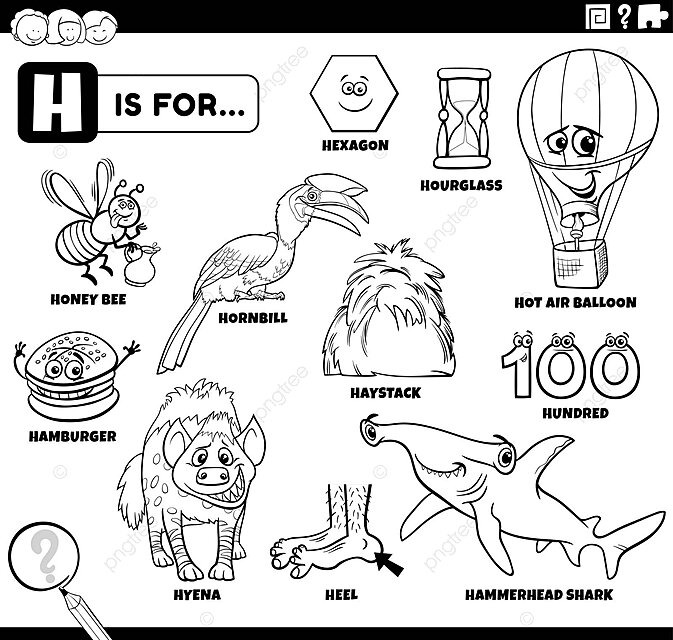 Dibujo de libro colorear educativo conjunto pãginas palabras que ienzan con la letra h vector png dibujos dibujo de gato dibujo de libro dibujo de trella png y vector para dcargar gratis