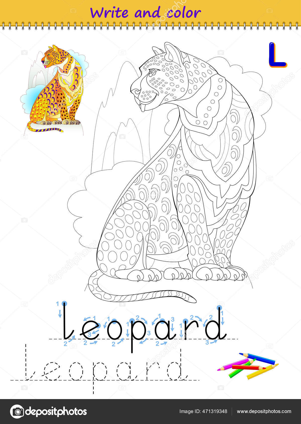 Libro para colorear para niãos huellas letras juego educativo para vector de stock por nataljacernecka