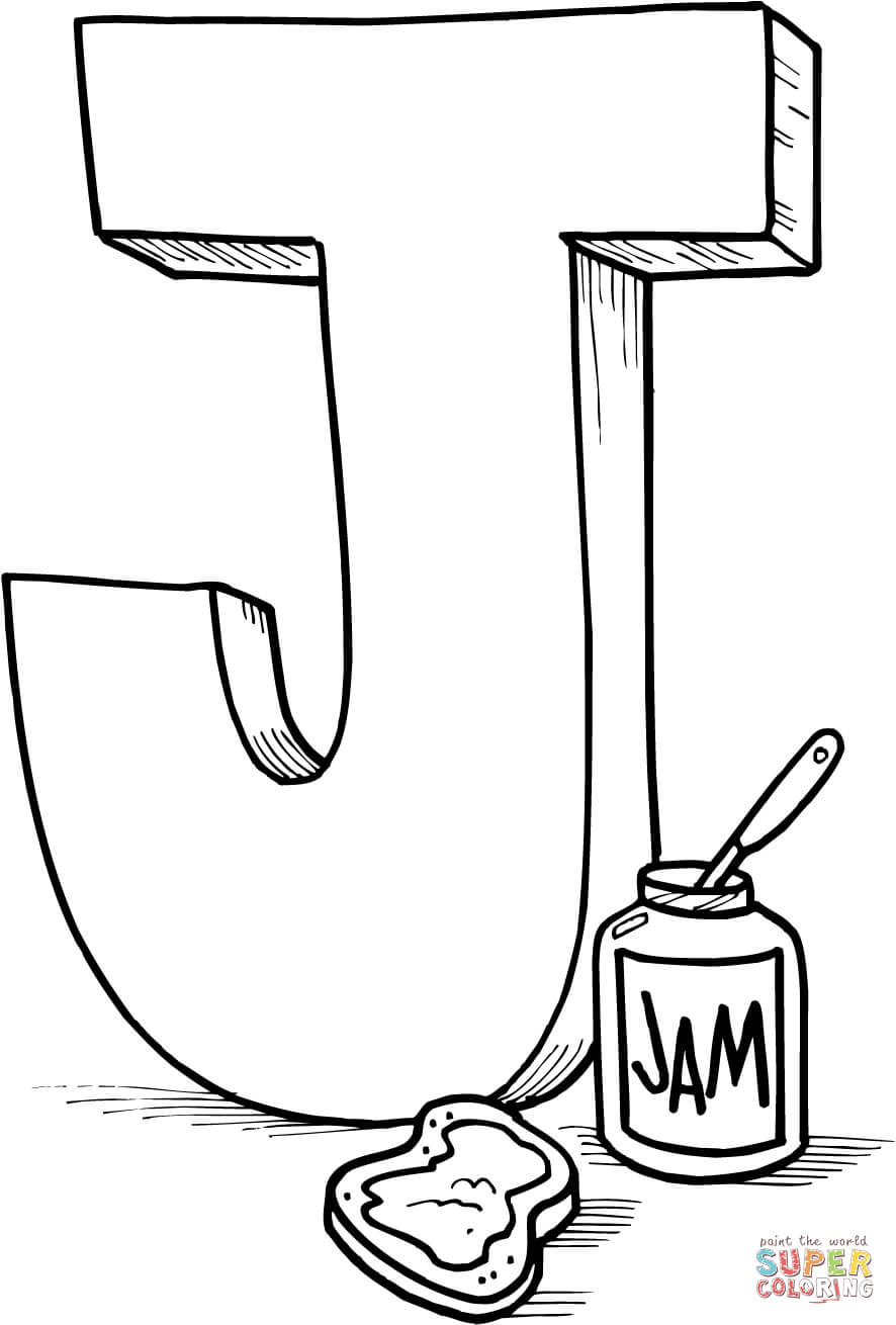 Dibujo de letra j de jam para colorear dibujos para colorear imprimir gratis