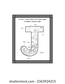 Letter j coloring page mãs de vectores de stock y arte vectorial con licencia libres de regalãas