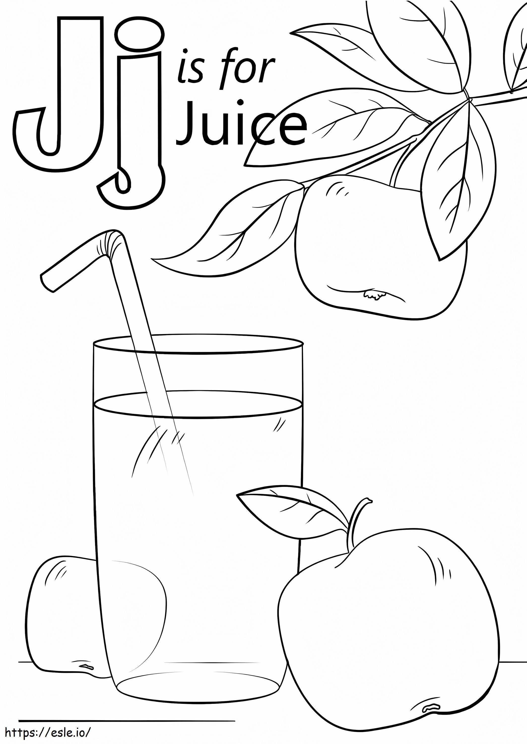 Jugo letra j para colorear