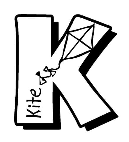 K is for kites coloring page free printable coloring pages