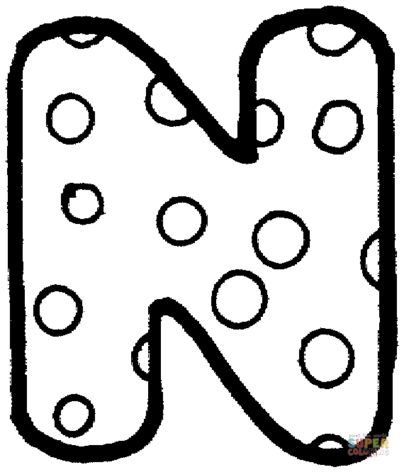 Dibujo de la letra n para colorear dibujos para colorear imprimir gratis