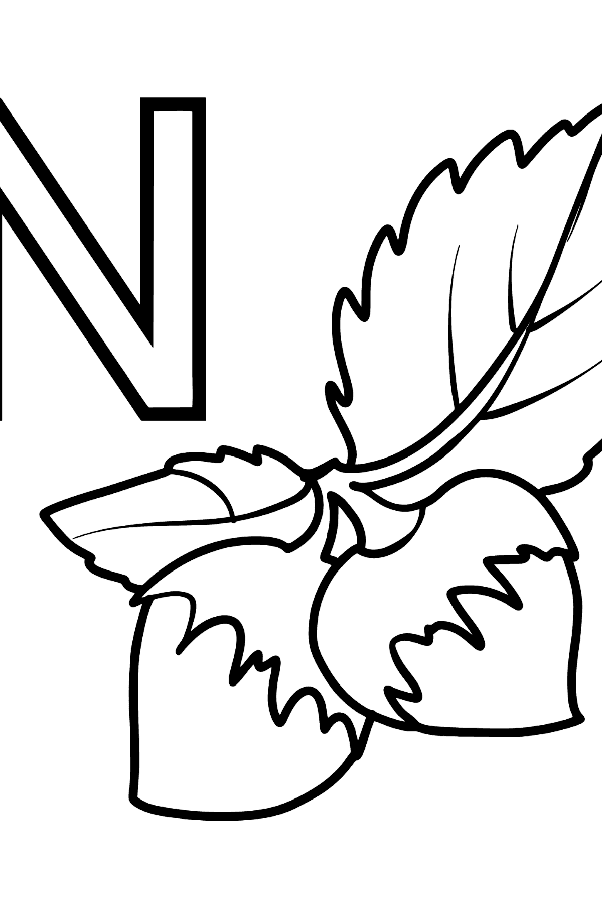 English letter n coloring pages â free online