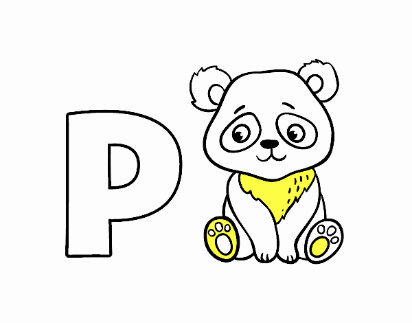 Dibujo de p de panda pintado por en el dãa