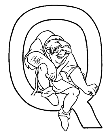 Dibujo de aprende letras en inglãs cuasimodo quasimodo para colorear dibujos para colorear imprimir gratis