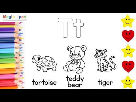 O dibujar letra t aprender ingles para niãos ðâ how to draw letter t learn english for kids