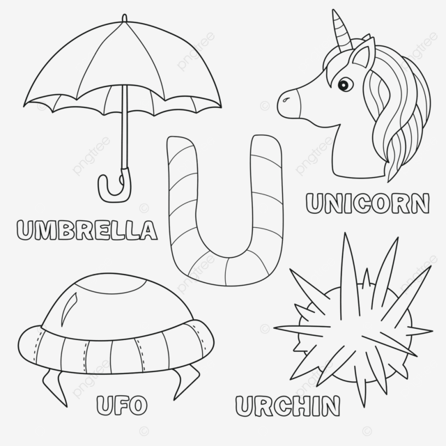 Dibujo de imãgen prediseãadas delineadas en una pãgina libro para colorear del alfabeto niãos con la