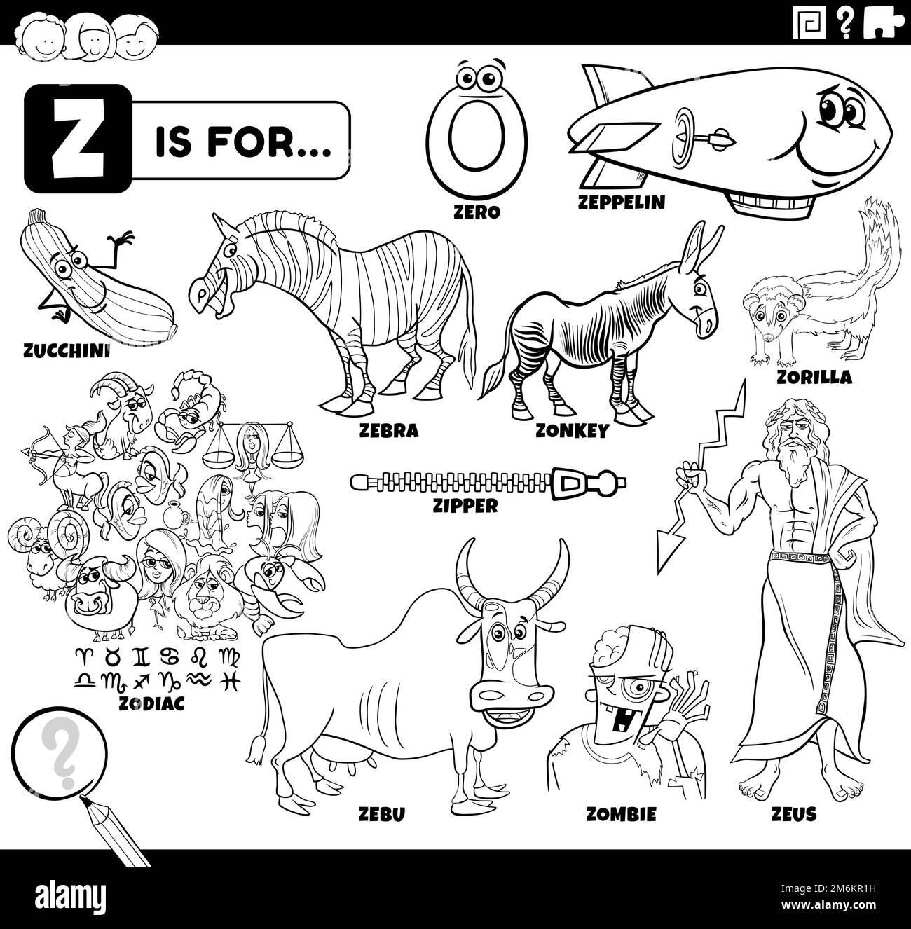 Cartoon school objects coloring page fotografãas e imãgen de alta roluciãn
