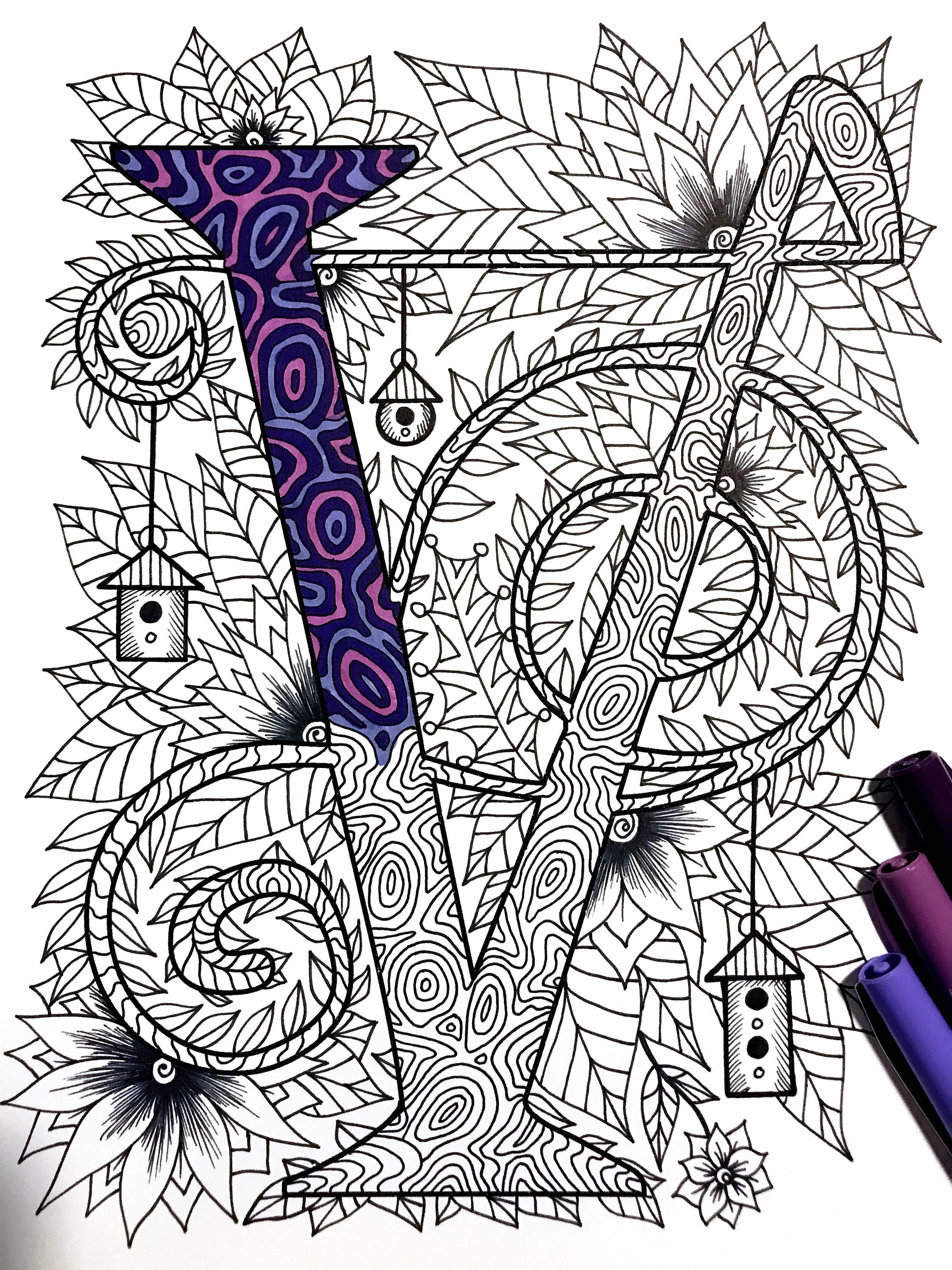 Pãgina para colorear de la letra v inspirada en la fuente penãlope