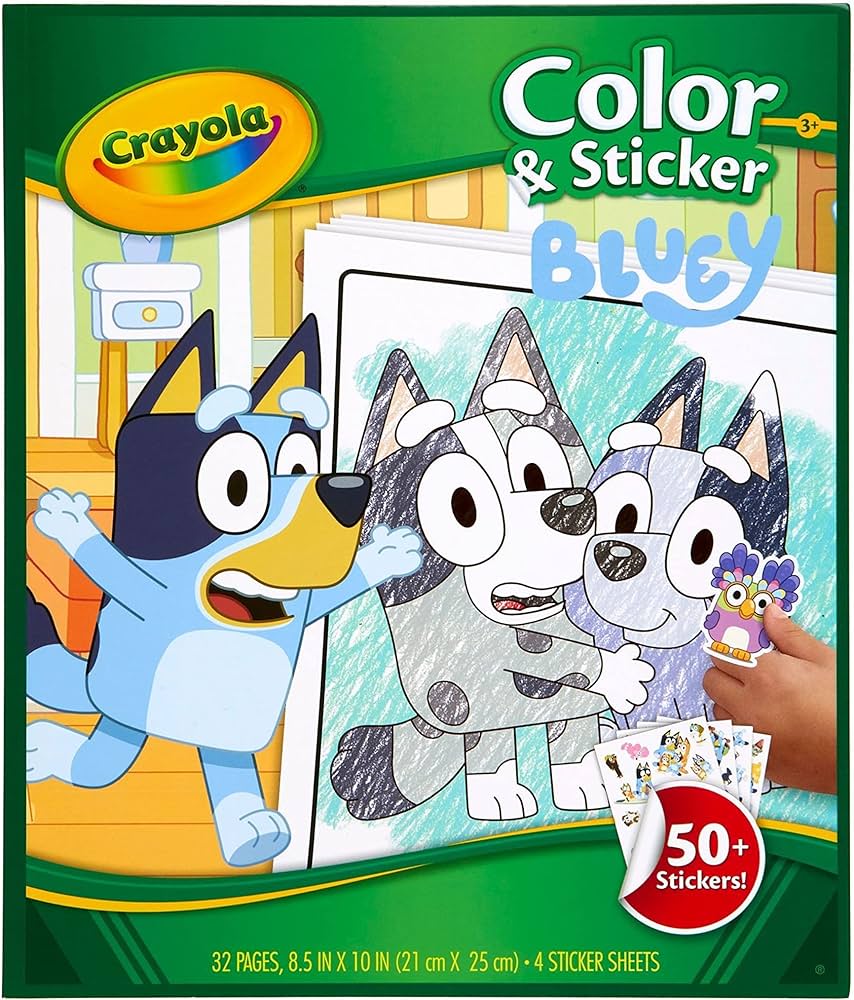 Crayola bluey color sticker activity bluey coloring book coloring pag gift for kids ag juguet y juegos