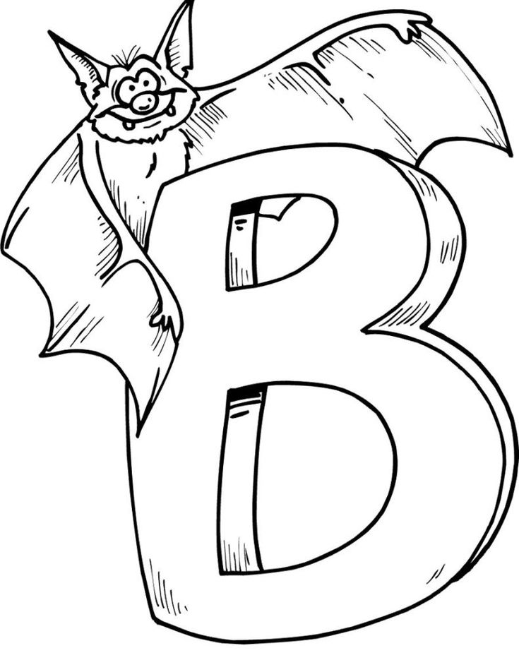 Letras terrorãficas para halloween bat coloring pages alphabet coloring pages letter b coloring pages