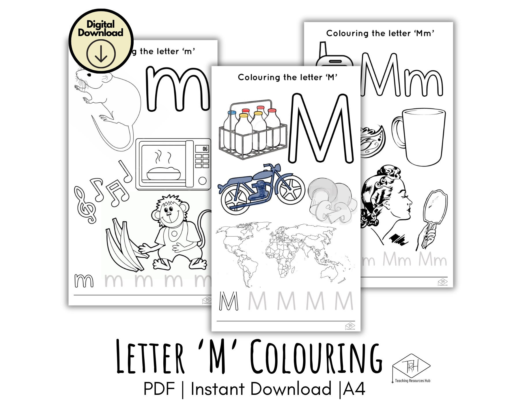 Letter m coloring