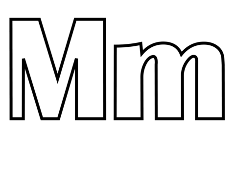 Classic letter m coloring page free printable coloring pages