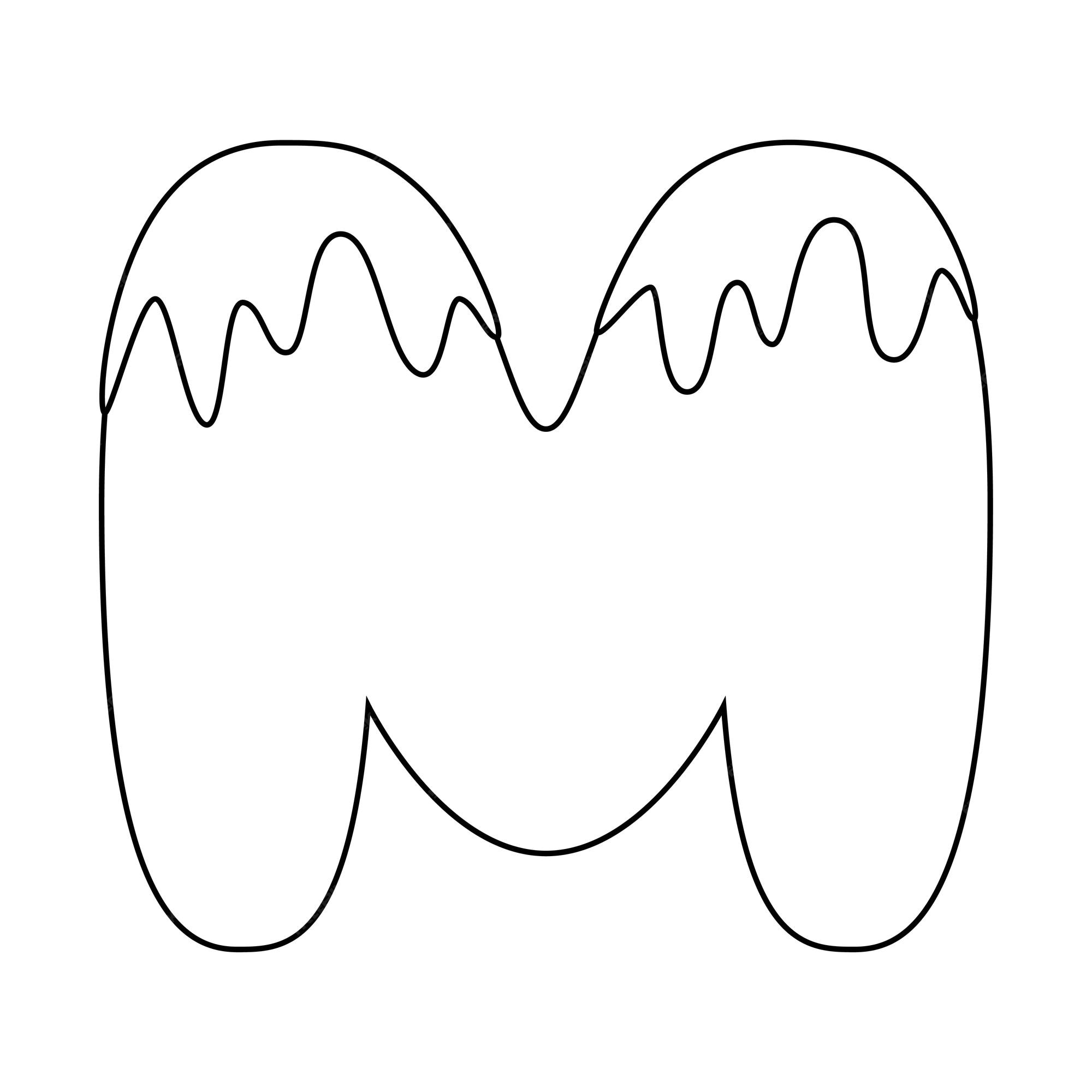 Premium vector coloring page with letter m for kids
