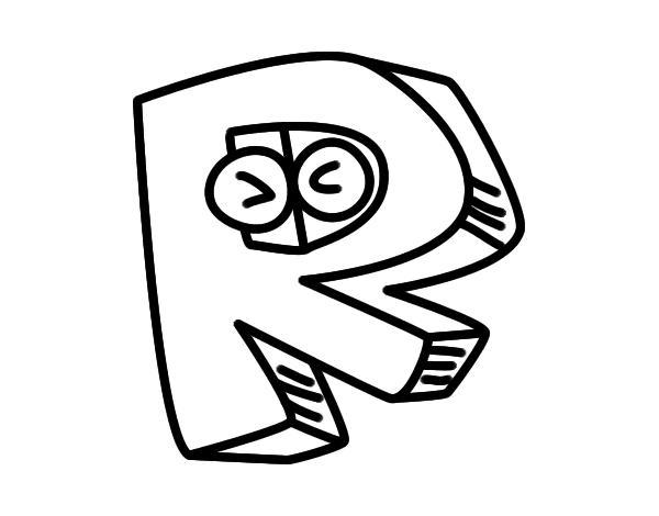 Letter r coloring page