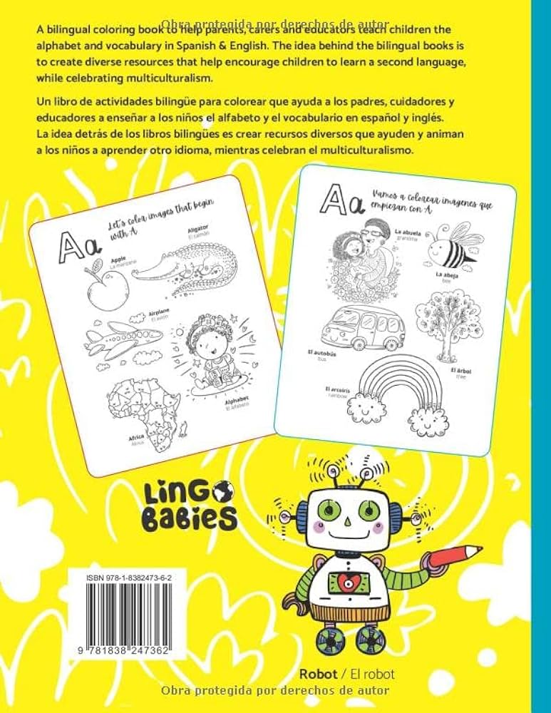 Childrens bilingual coloring book