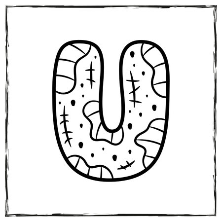 Letra u para colorear vector ilustracion y grãficos