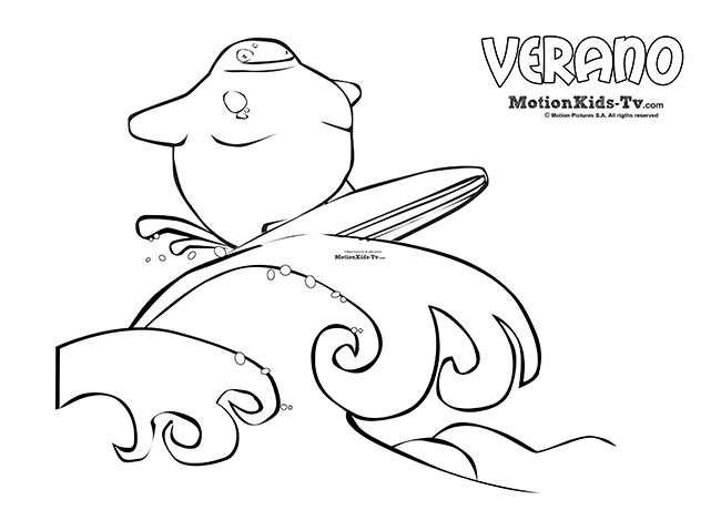 Coloring pages with kids in summer motionkids