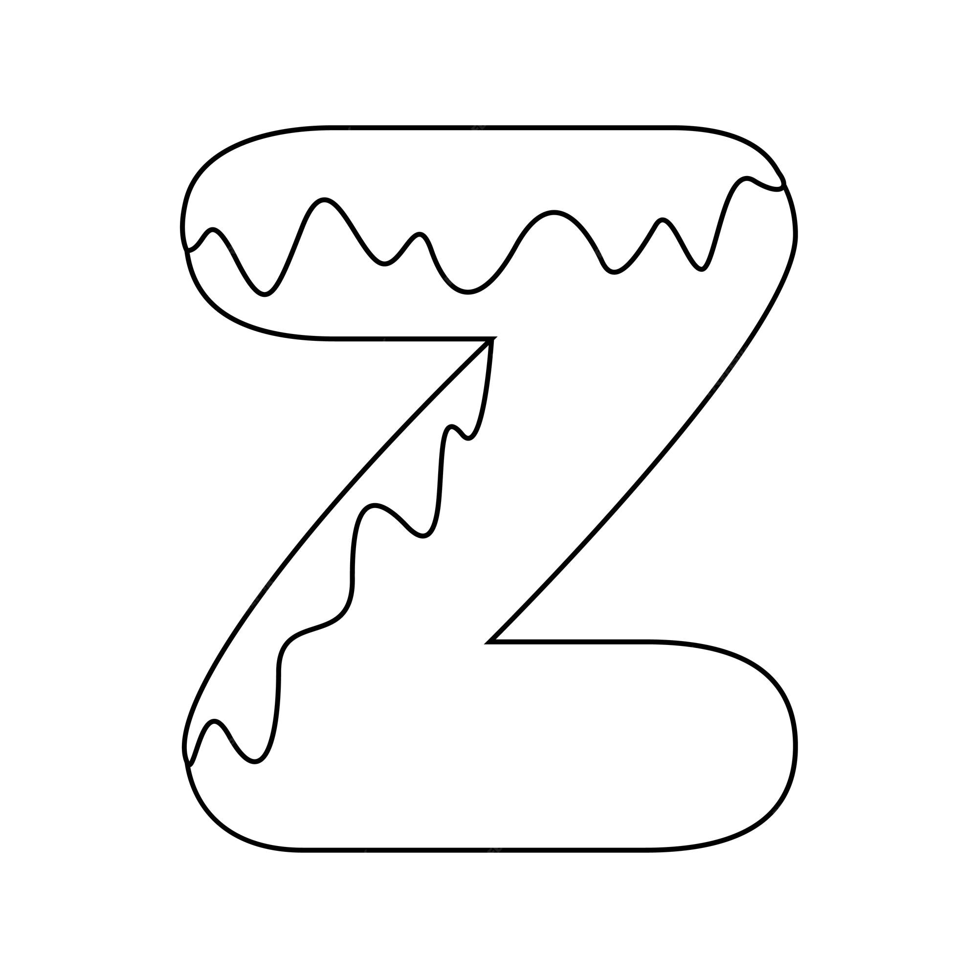 Premium vector coloring page with letter z for kids