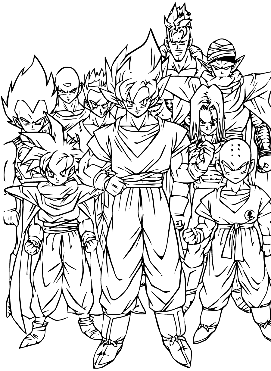 Songoku vegeta krilin picolo tenchinan yamcha trunks and c