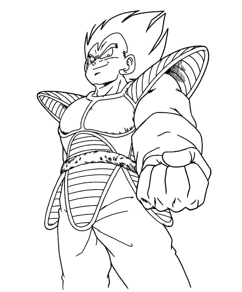 Vegeta from dragon ball z coloring page
