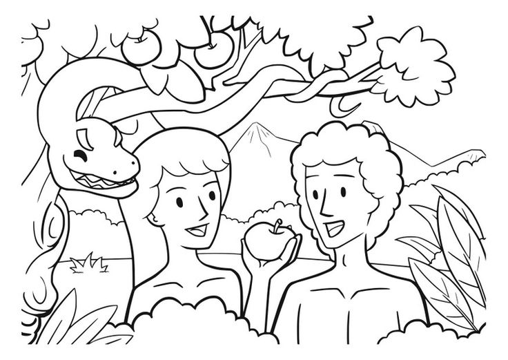 Dibujo para colorear adãn y eva adan y eva artesanãa biblica pãginas para colorear biblia