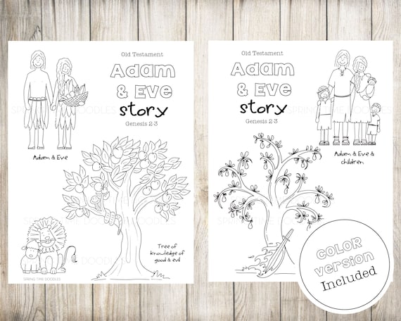 Dibujos para colorear de adãn y eva tãteres de papel historias de fieltro ven a seguirme descarga digital de imãgenes prediseãadas