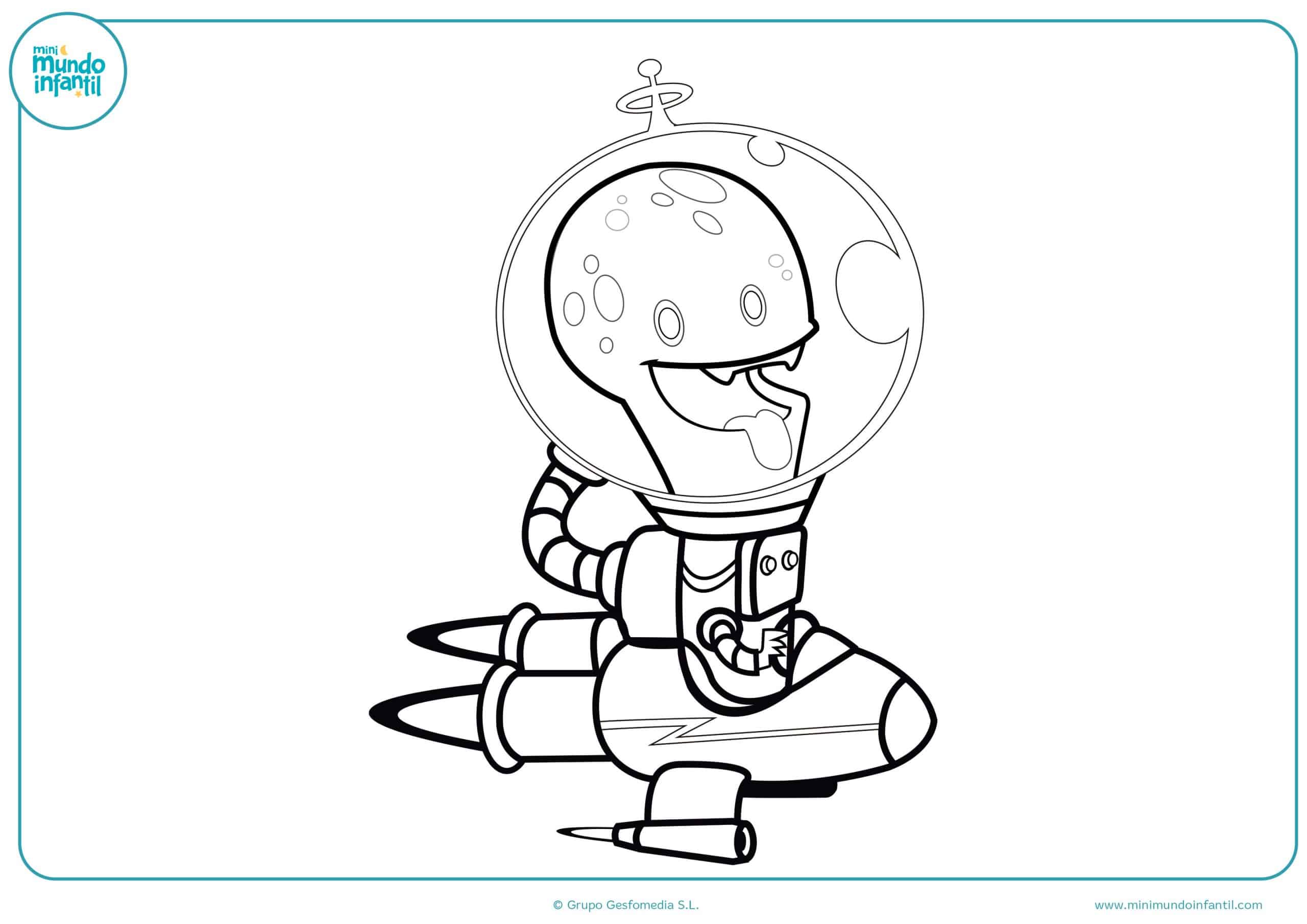 Dibujos de marcianos aliens y extraterrestres para colorear