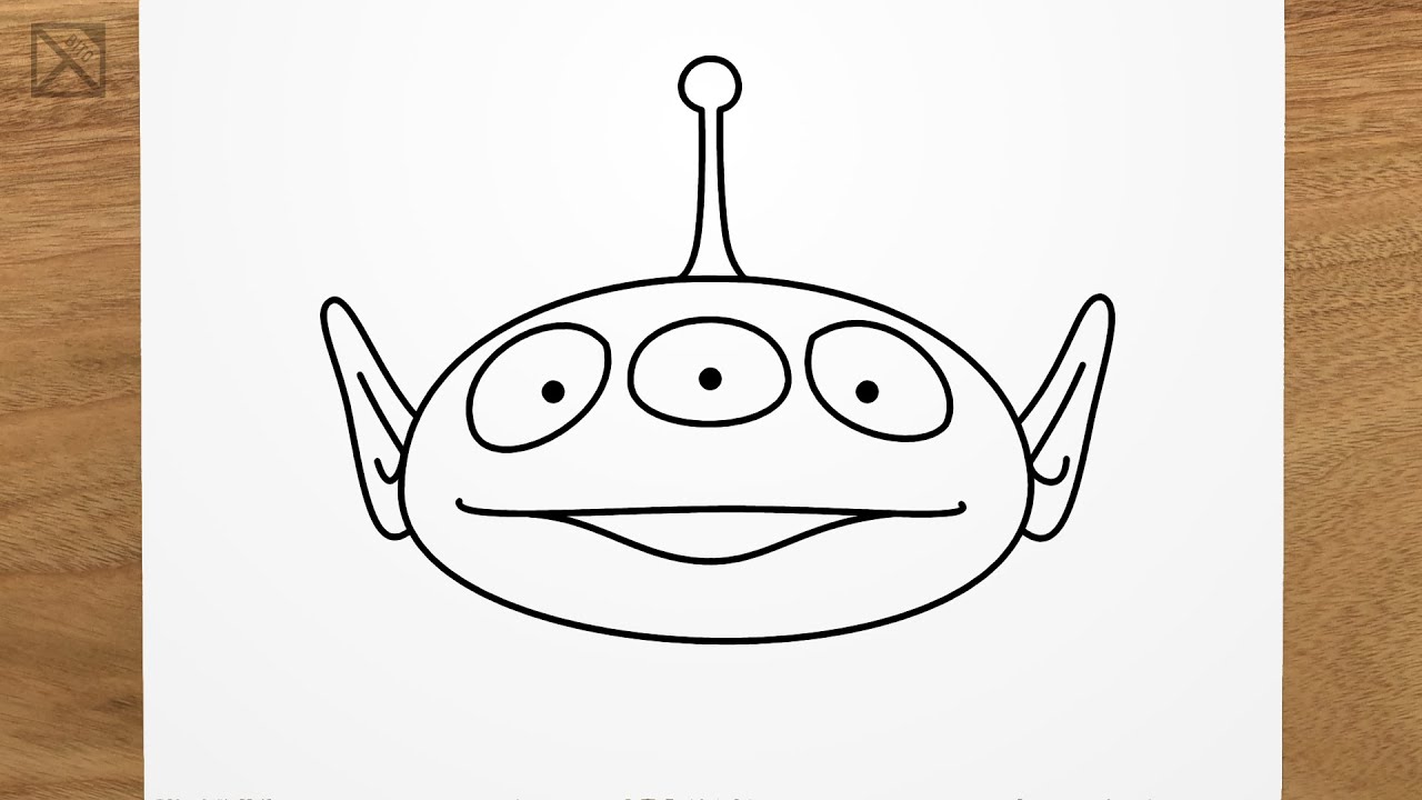 How to draw alien toy story step by step easy