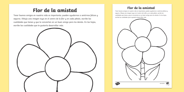 Recurso educativo dibujo flor de la amistad