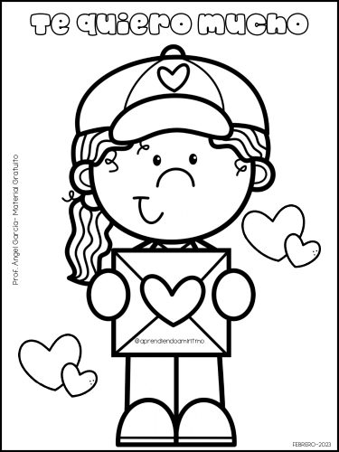 Bonitas lãminas para colorear en el dãa del amor y la amistad
