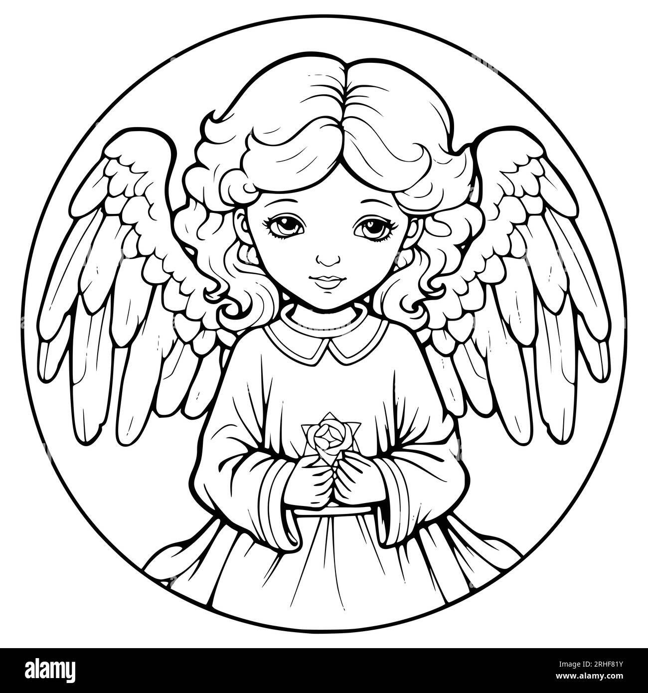Angel coloring pages for kids stock vector image art