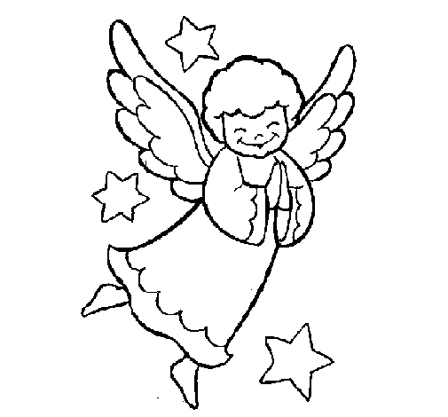 Little angel coloring page