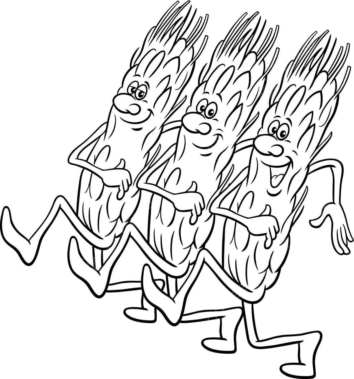 Pãgina para colorear de un personaje de dibujos animados con orejas de ida de grano vector png grano piga de grano centeno png y vector para dcargar gratis