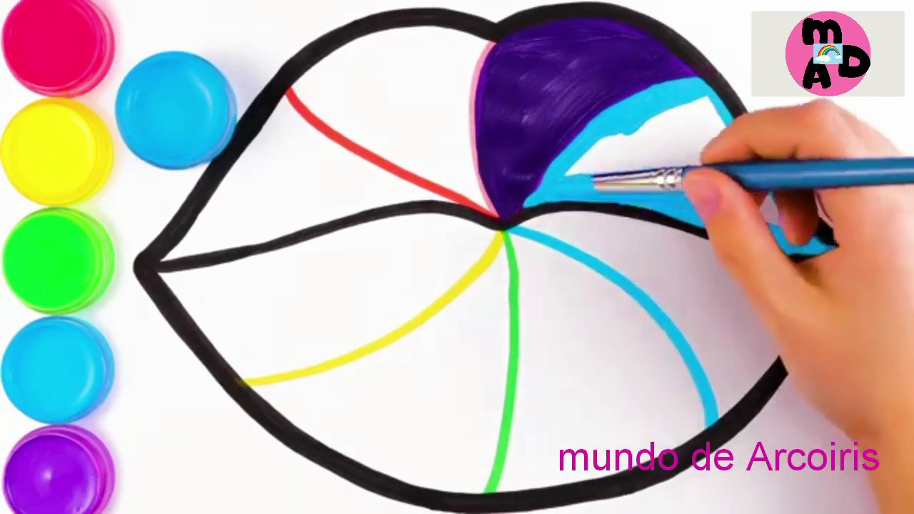 Dibujar y poner color a boca de colores glitter coloring para niãos dibujos mda