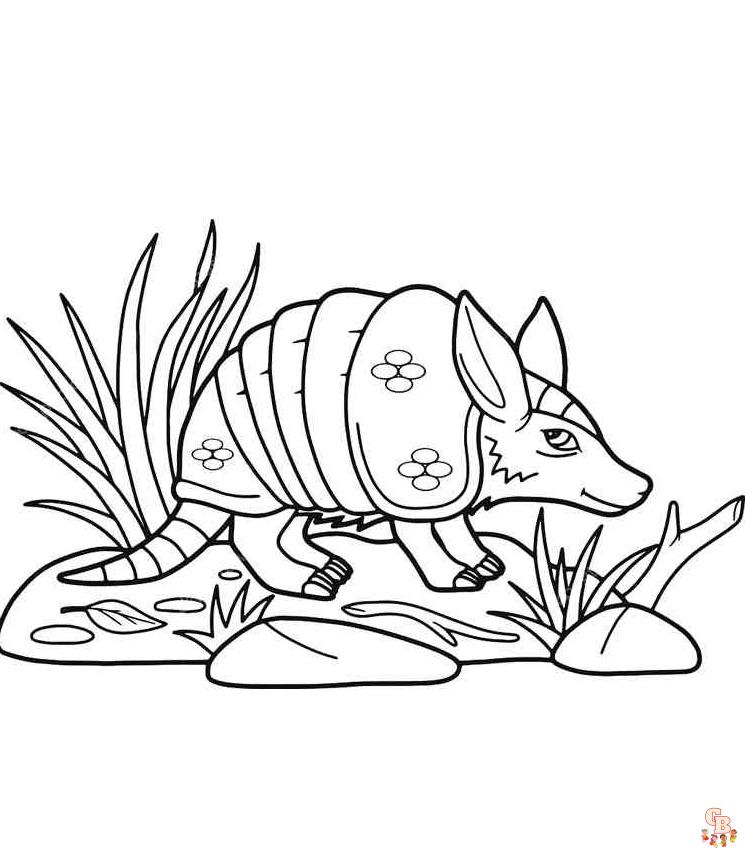 Printable armadillo coloring pages free for kids and adults
