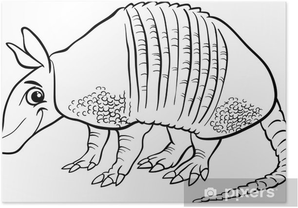 Pãster animal armadillo pãgina para colorear de dibujos animados