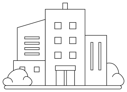 Dibujo de edificio de oficinas para colorear dibujos para colorear imprimir gratis