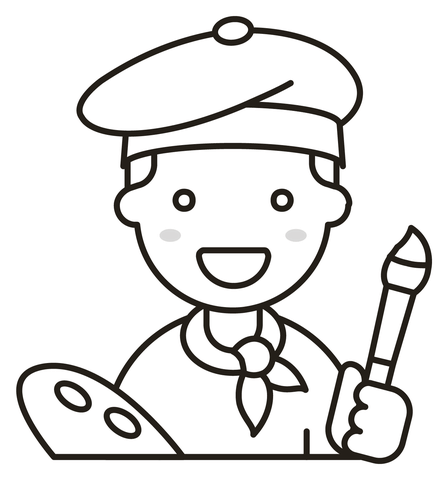 Man artist coloring page free printable coloring pages