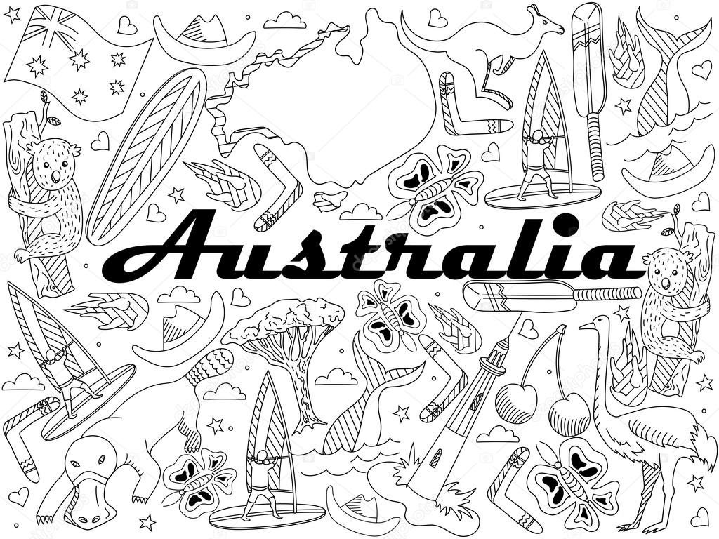 Australia coloring vector illustration stock vector by toricheksgmail