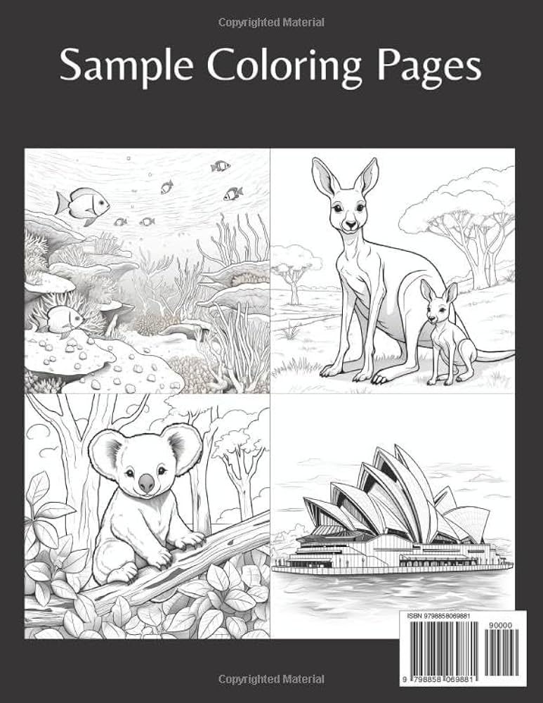 Australia coloring book discovering australia illustrations izzy libros