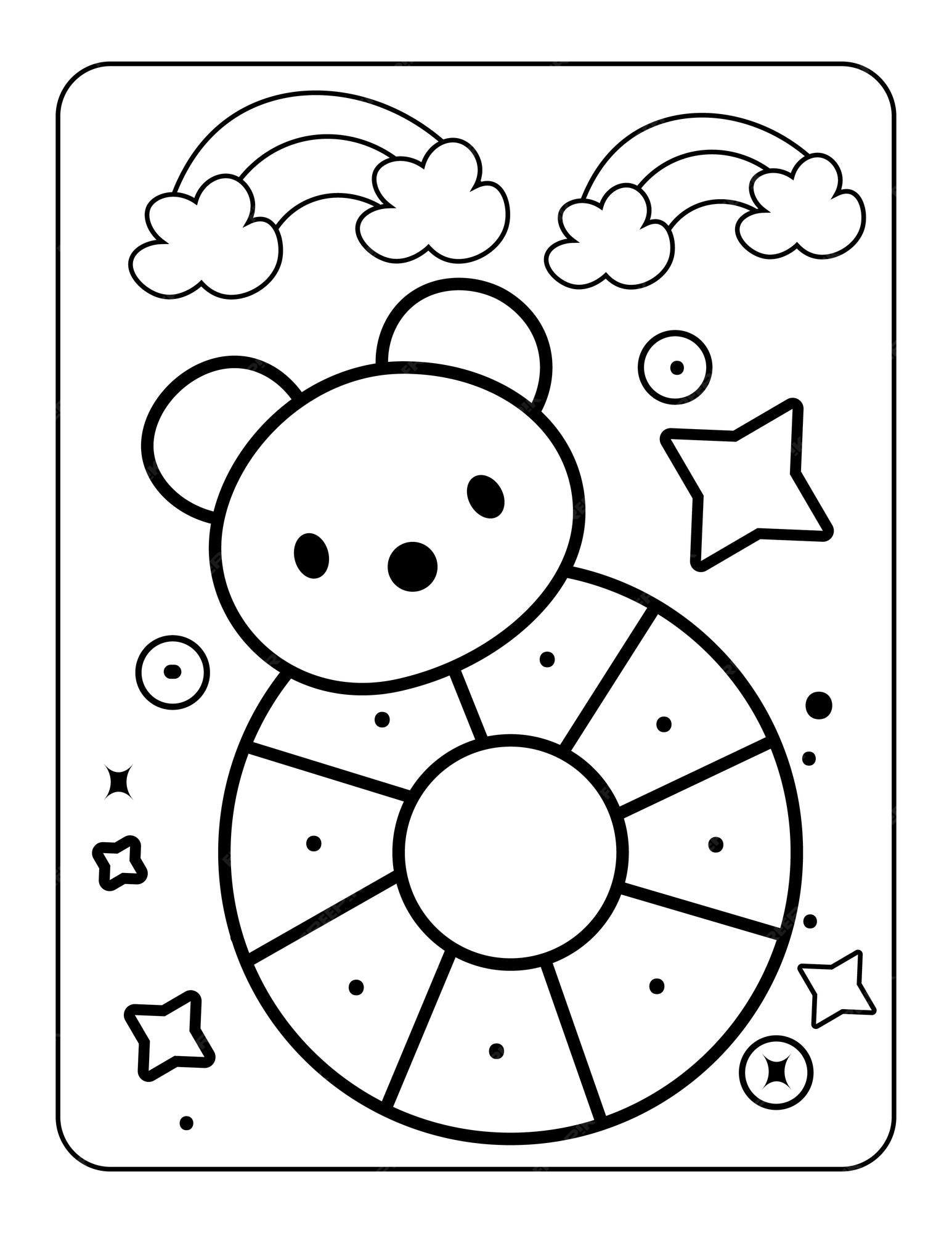Bebã juguete para colorear pãgina fãcil ilustraciãn para libro para colorear vector premium