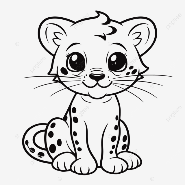 Dibujo de lindo bebã guepardo para colorear pãginas quema boceto vector png dibujos dibujo bebe dibujo de ala dibujo de anillo png y vector para dcargar gratis