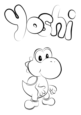 Dibujo de bebã yoshi para colorear dibujos para colorear imprimir gratis