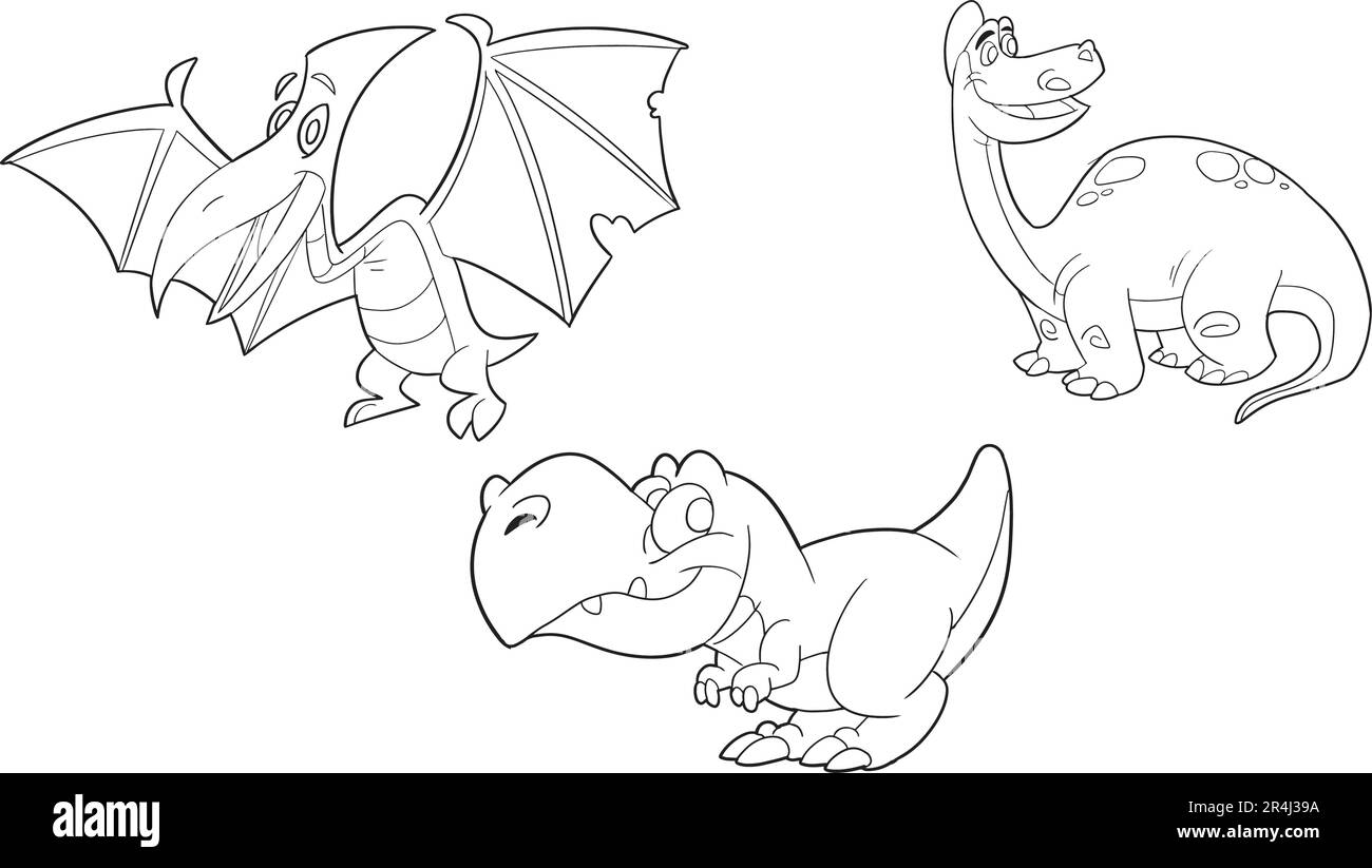 Pãgina para colorear fãcil de bebã dinosaurio vector de hoja de icono imagen vector de stock