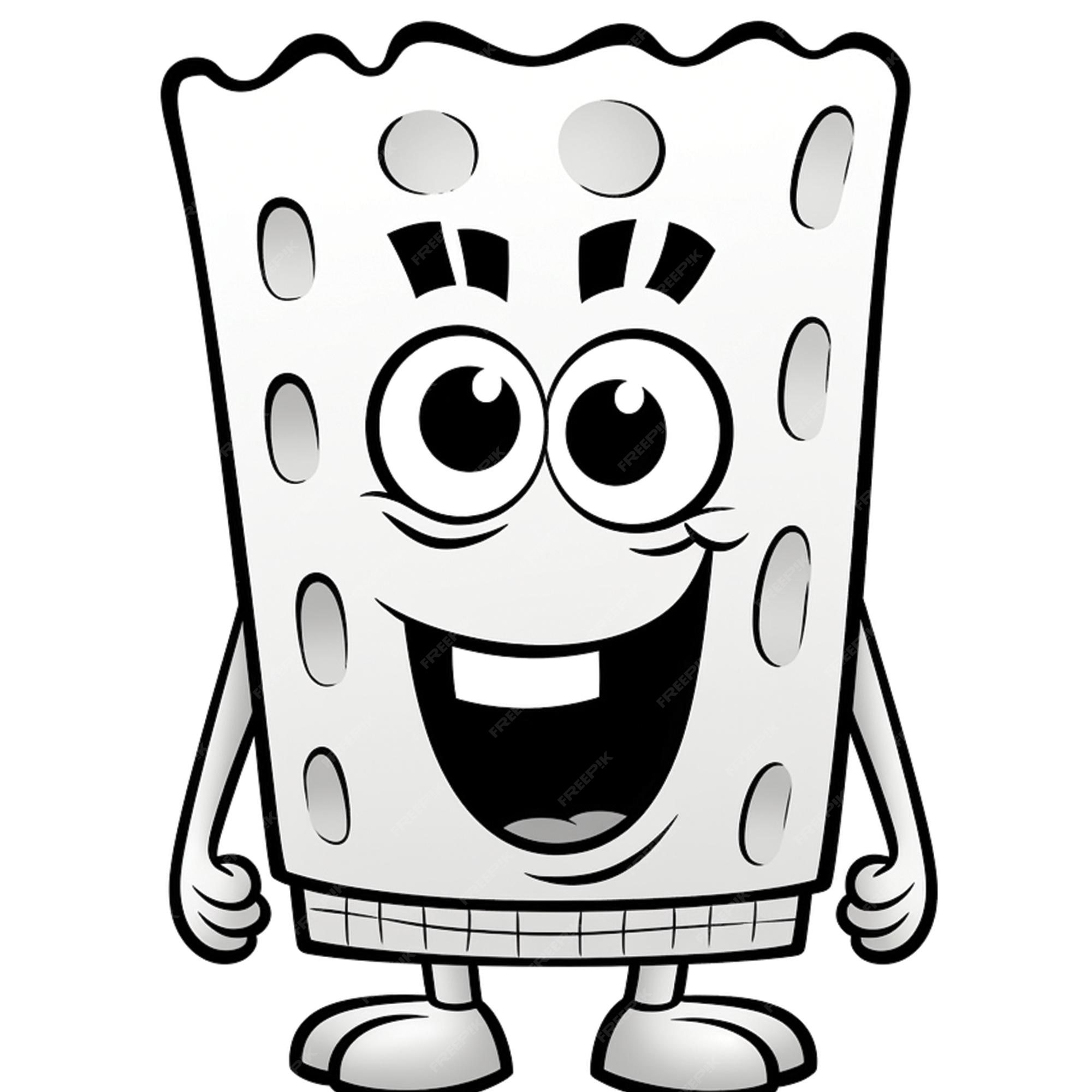 Dibujo para colorear de bob ponja foto premium