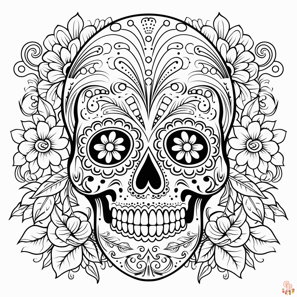 Pãginas para colorear de calavera imprimibles gratis para niãos y adultos