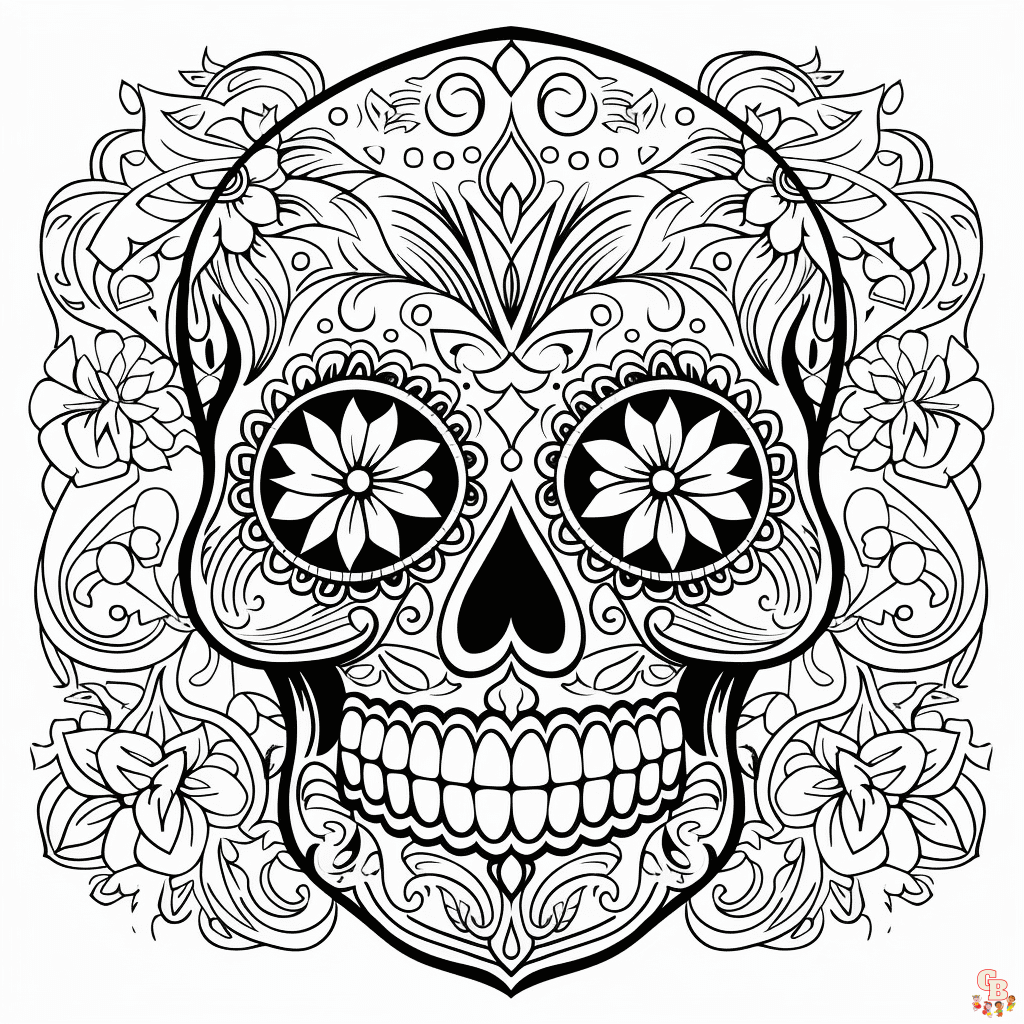 Pãginas para colorear de calavera imprimibles gratis para niãos y adultos